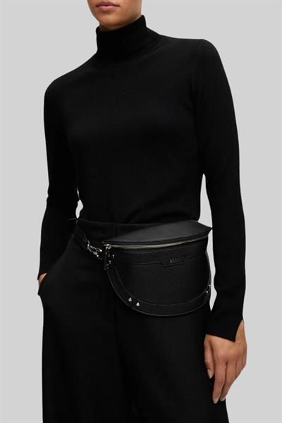 Boss Kadın Hakiki Deriden Yapılmış Bel Çantası Siyah