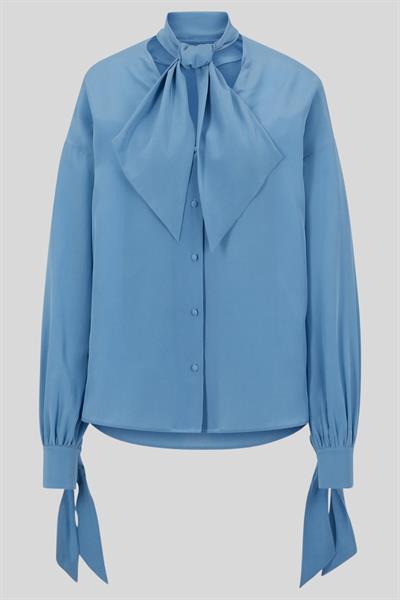 Boss Kadın İpek Gömlek Mavi 474