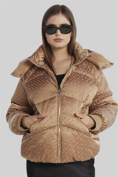 Boss Kadın Puffer Yalıtımlı Kapüşonlu Mont Bej 260