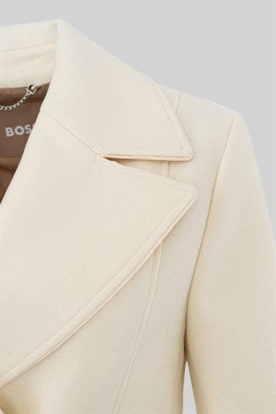 Boss Kadın Regular Fit Uzun Kollu Düğmeli Kruvaze Mont Beyaz 118