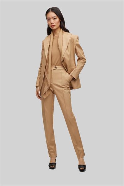Boss Kadın Regular Fit Yüksek Bel Slim Paça Pantolon Bej 260