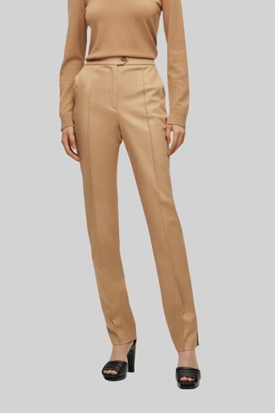 Boss Kadın Regular Fit Yüksek Bel Slim Paça Pantolon Bej 260