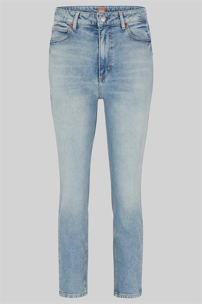 Boss Kadın Regular Fit Yüksek Belli Kısa Jean Pantolon Mavi 461