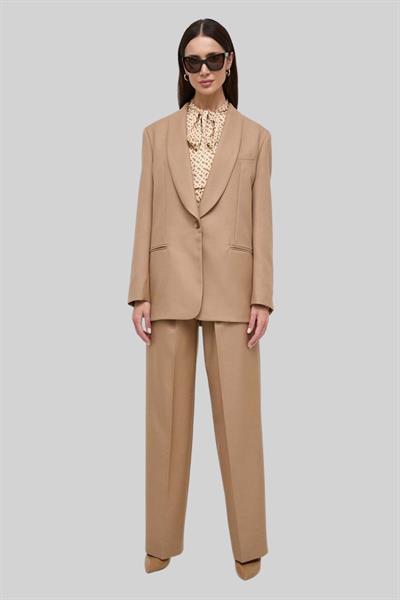 Boss Kadın Regular Fit Yün Pantolon Bej 260