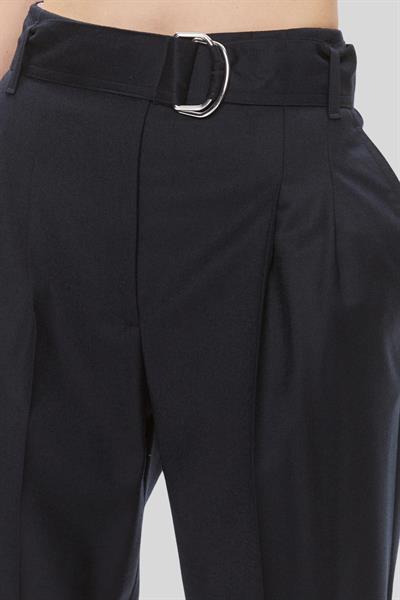 Boss Kadın Regular Fit Yün Pantolon Lacivert 404