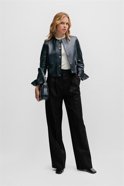 Boss Kadın Regular Fit Yün Pantolon Siyah