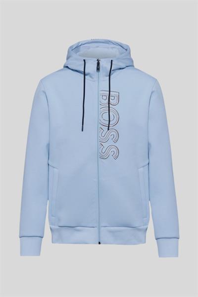 Boss Kapüşonlu Fermuarlı Erkek Ceket Mavi 453