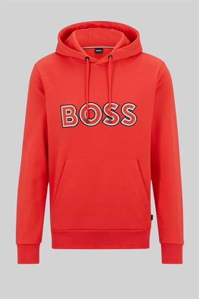 Boss Kapüşonlu Erkek Sweatshirt Turuncu