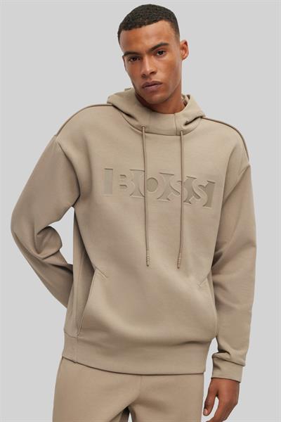 Boss Kapüşonlu Erkek Sweatshirt Yeşil