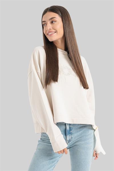 Boss Kapüşonlu Kadın Sweatshirt Beyaz 118