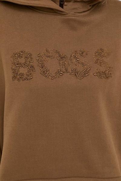 Boss Kapüşonlu Kadın Sweatshirt Kahverengi 220