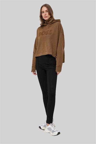 Boss Kapüşonlu Kadın Sweatshirt Kahverengi 220