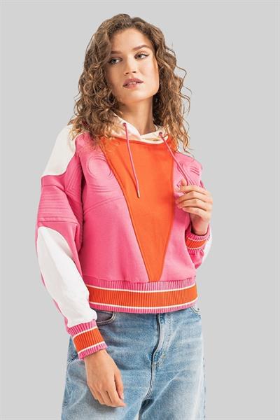 Boss Kapüşonlu Kadın Sweatshirt Pembe