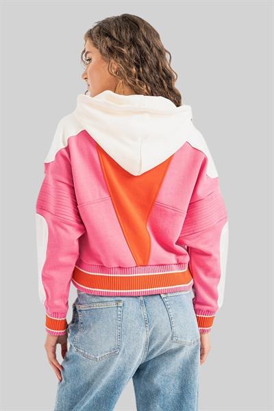 Boss Kapüşonlu Kadın Sweatshirt Pembe