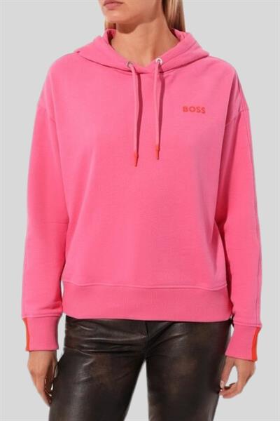 Boss Kapüşonlu Kadın Sweatshirt Pembe
