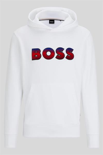Boss Kapüşonlu Regular Fit Erkek Sweatshirt Beyaz 100