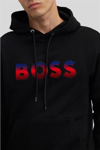 Boss Kapüşonlu Regular Fit Erkek Sweatshirt Siyah