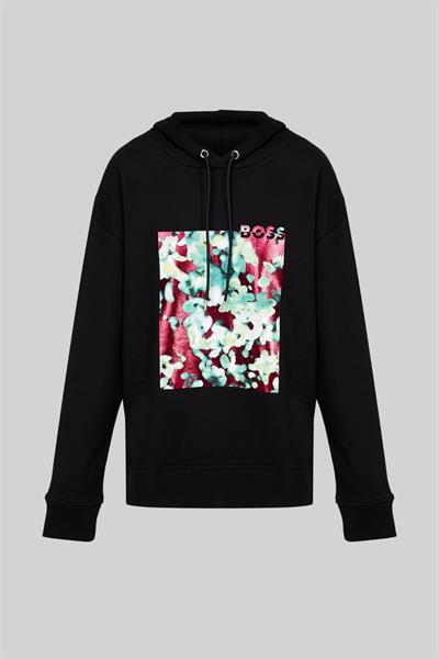 Boss Kapüşonlu Regular Fit Kadın Sweatshirt Siyah