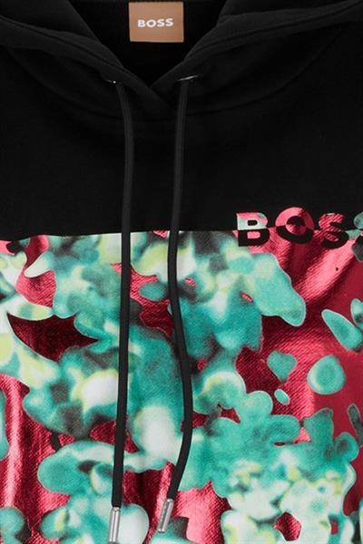 Boss Kapüşonlu Regular Fit Kadın Sweatshirt Siyah