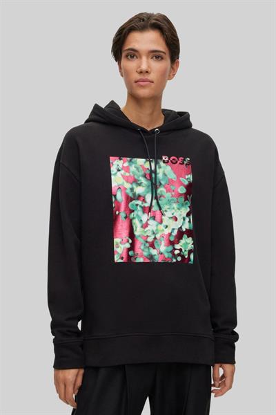 Boss Kapüşonlu Regular Fit Kadın Sweatshirt Siyah