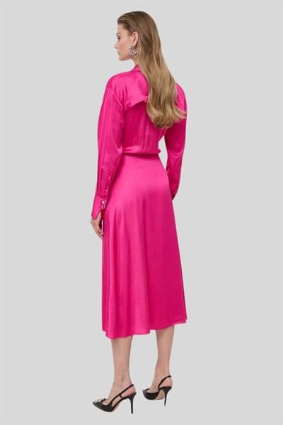Boss Kemerli Polo V yaka Kadın Elbise Pembe 674