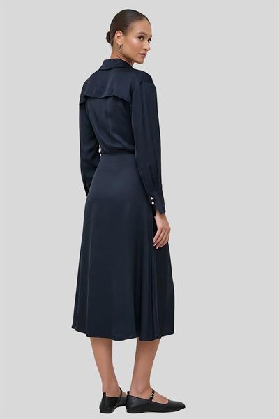 Boss Kemerli Polo V yaka Kadın Elbise Lacivert 404