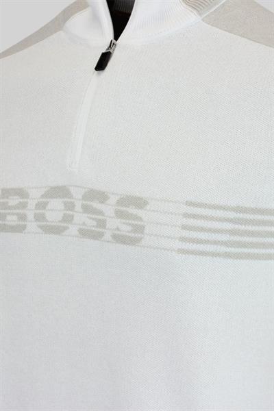 Boss Kısa Fermuarlı Erkek Kazak Beyaz 100