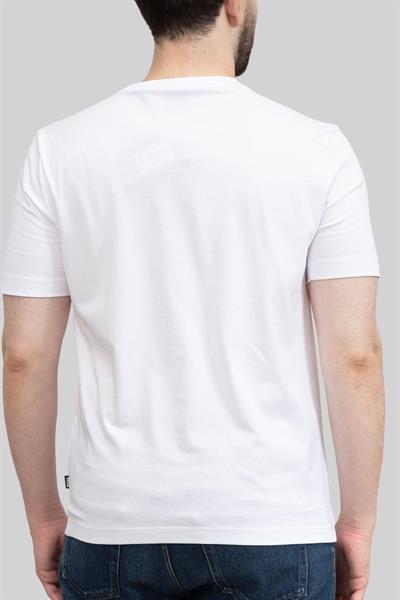 Boss Logo Baskılı Slim Fit Erkek T-Shirt Beyaz 100