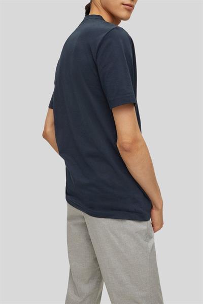 Boss Logo Baskılı Slim Fit Erkek T-Shirt Lacivert 404