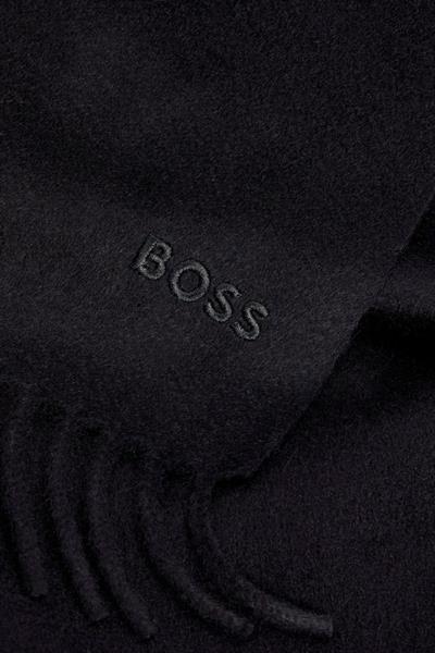 Boss Logolu Kaşmir Kadın Atkı Lacivert 404