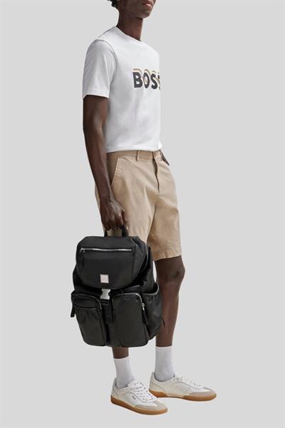 Boss Logolu Regular Fit Erkek T-Shirt Beyaz 100