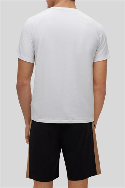 Boss Logolu Regular Fit Erkek T-Shirt Beyaz 100