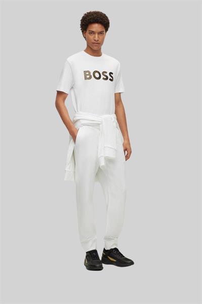 Boss Marka Logolu Erkek Spor Pantolon Beyaz 100