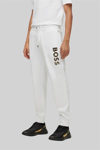 Boss Marka Logolu Erkek Spor Pantolon Beyaz 100