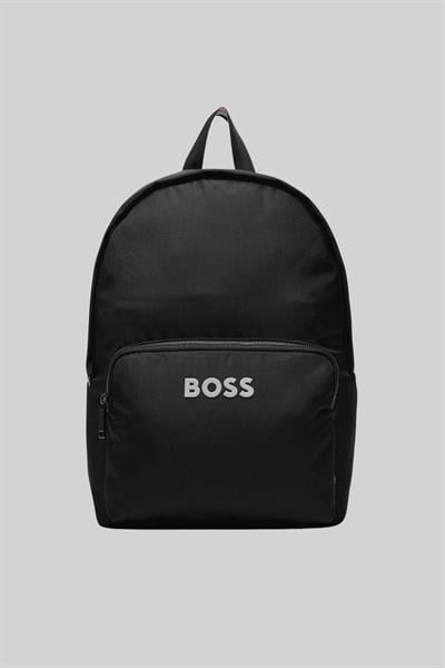 Boss Marka Logolu İki Bölmeli Erkek Sırt Çantası Siyah