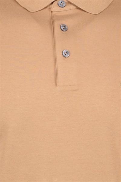 Boss Marka Logolu Uzun Kollu Erkek Polo Yaka T-Shirt Bej 260