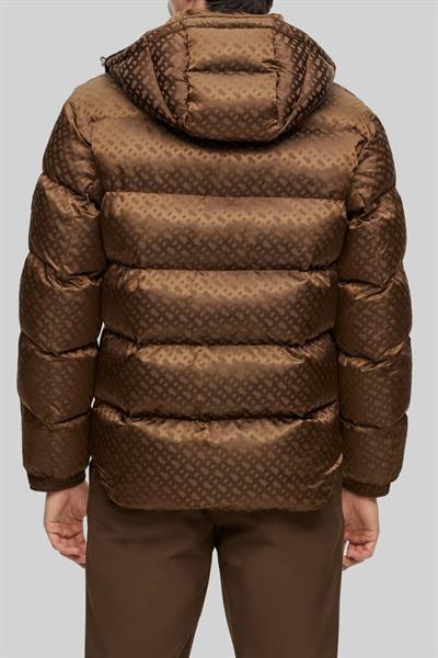 Boss Monogram Jakarlı Comfort Fit Erkek Mont Kahverengi