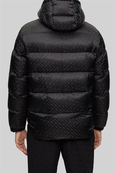 Boss Monogram Jakarlı Comfort Fit Erkek Mont Siyah