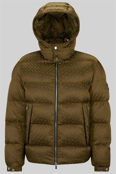 Boss Monogram Jakarlı Comfort Fit Erkek Mont Kahverengi