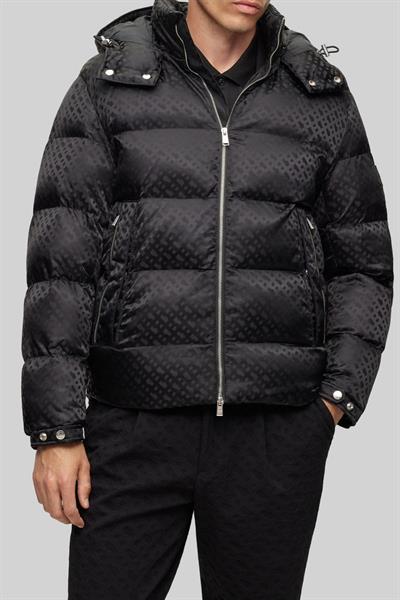 Boss Monogram Jakarlı Comfort Fit Erkek Mont Siyah
