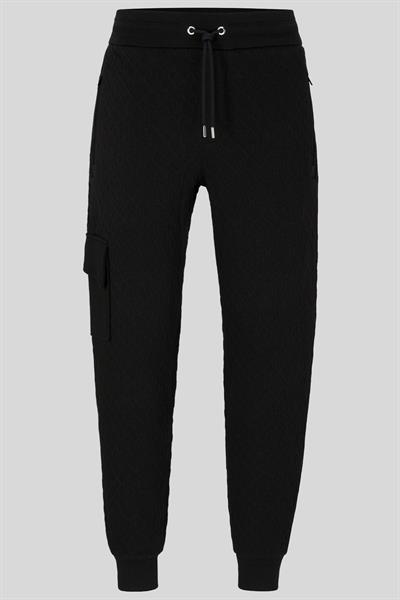 Boss Monogram Jakarlı Oversize Spor Erkek Siyah Pantolon Siyah