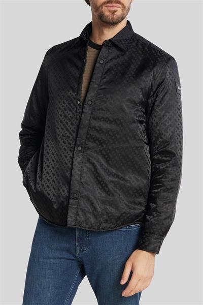 Boss Monogram Logolu Regular Fit Erkek Gömlek Siyah
