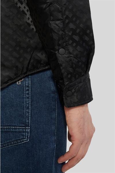 Boss Monogram Logolu Regular Fit Erkek Gömlek Siyah