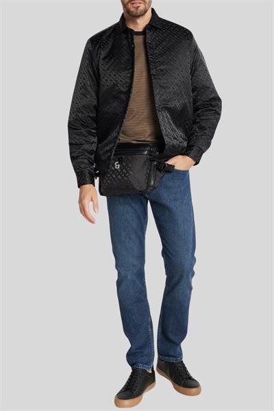 Boss Monogram Logolu Regular Fit Erkek Gömlek Siyah