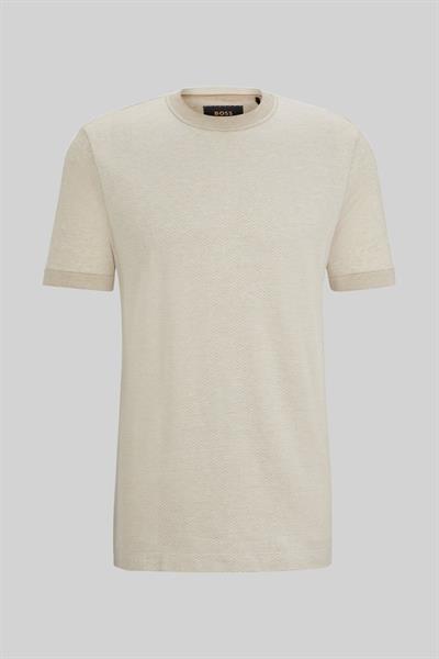 Boss Normal Kesim Yuvarlak Yaka Erkek T-Shirt Krem 271