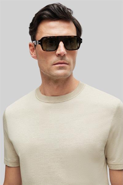 Boss Normal Kesim Yuvarlak Yaka Erkek T-Shirt Krem 271