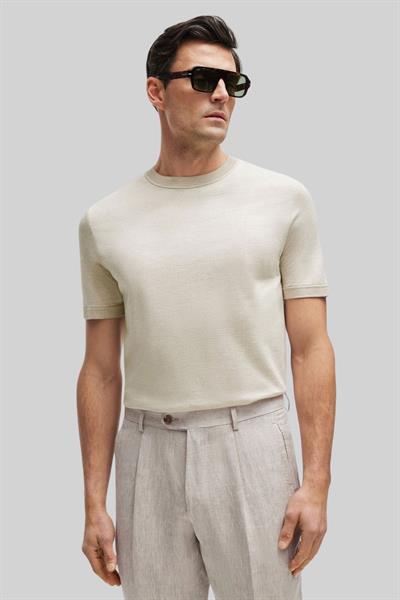 Boss Normal Kesim Yuvarlak Yaka Erkek T-Shirt Krem 271