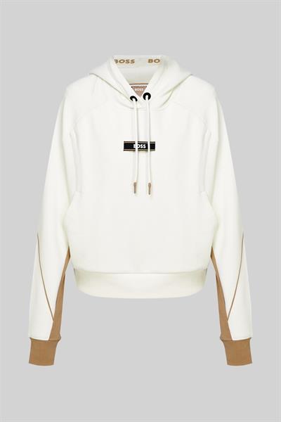 Boss Oversize Kapüşonlu Kadın Sweatshirt Beyaz 118
