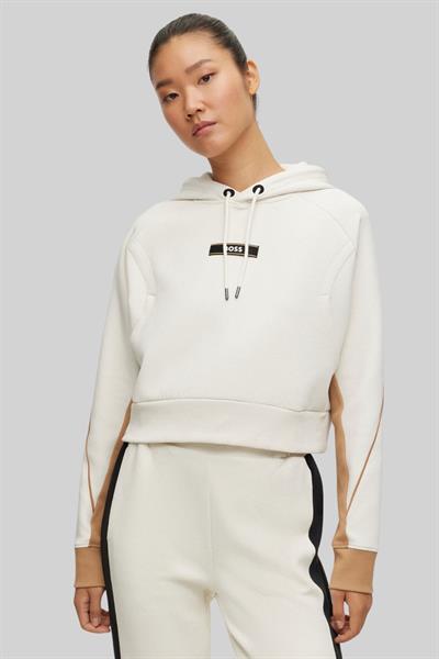 Boss Oversize Kapüşonlu Kadın Sweatshirt Beyaz 118