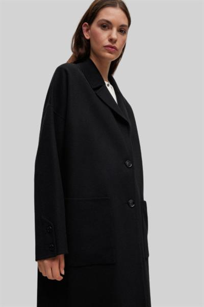 Boss Oversize Palto Cattina Siyah
